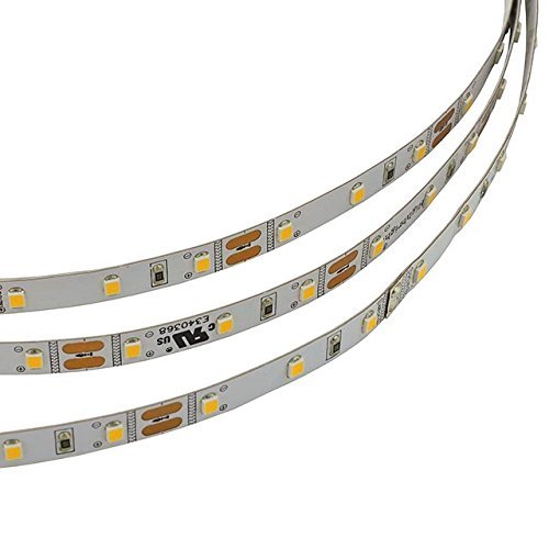 LEDwholesalers UL 16.4-ft Flexible LED Light Strip with 300xSMD2835 12-Volt 24-Watt, Warm White 3000K, 20105WW-30K
