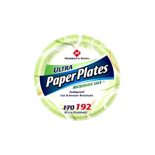 Book Cover Member's Mark Ultra Paper Plate, 10-1/16 Inch, 192 Count