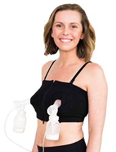 Book Cover Simple Wishes DLITE Hands-Free Breast Pump Bra | Adjustable and Customizable Pumping Bra Fitting for Breastfeeding Pumps | Black | XS-Large