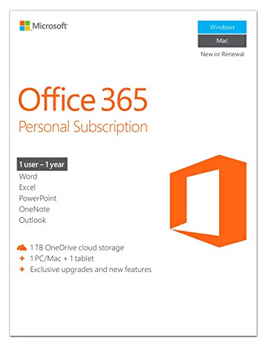 Book Cover Microsoft Office 365 Personal | 1-year subscription, 1 user, PC/Mac Key Card