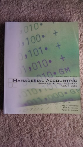 Managerial Accounting Acct 202 University of Louisville