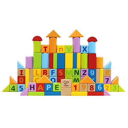 Hape Limited Edition Solid Beech Wood Stacking Blocks with Carrying Sack