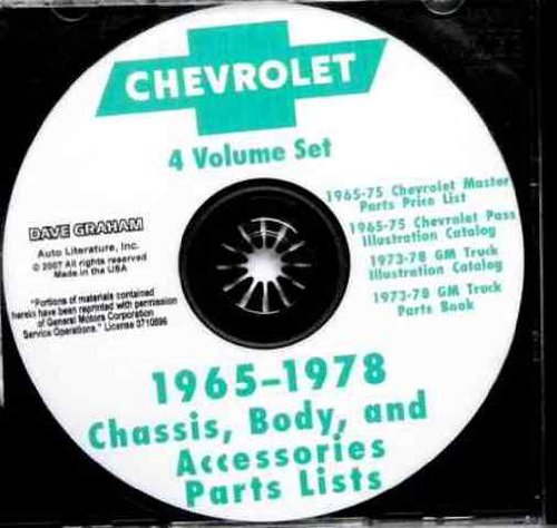 1965 1966 1967 1968 1969 1970 1971 1972 1973 1974 1975 1976 1977 1978 CHEVY - CHEVROLET FACTORY CHASSIS, BODY & PARTS & ACCESSORIES MANUAL Bel Air, Impala, Caprice, Biscayne, Malibu, Chevelle, El Camino, Camaro, Nova, Monte Carlo