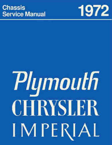 1972 PLYMOUTH FACTORY REPAIR SHOP & SERVICE MANUAL INCUDES: Road Runner, Grand Coupe, Duster (40), Valiant, 'Cuda, & Barracuda, Gran Sedan, Gran Coupe, Fury (I, II, & III), Suburban, Sport & Custom Suburban 72