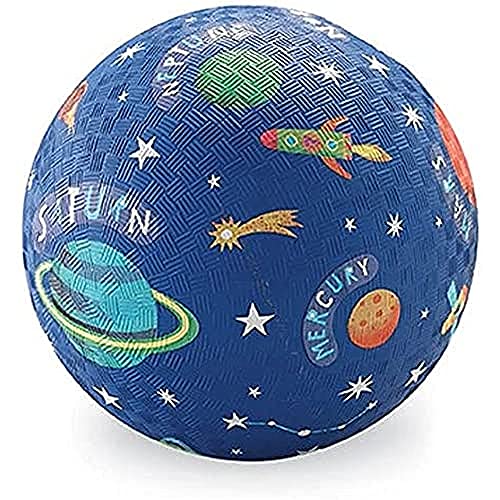 Book Cover Crocodile Creek - Solar System Rubber Playground Ball - Ships Inflated, PVC-Free, Durable Design for Outdoor Games, 4 Square, Kickball and Active Sports, for Kids Ages 3 Years and Up, 5â€ Size, Blue