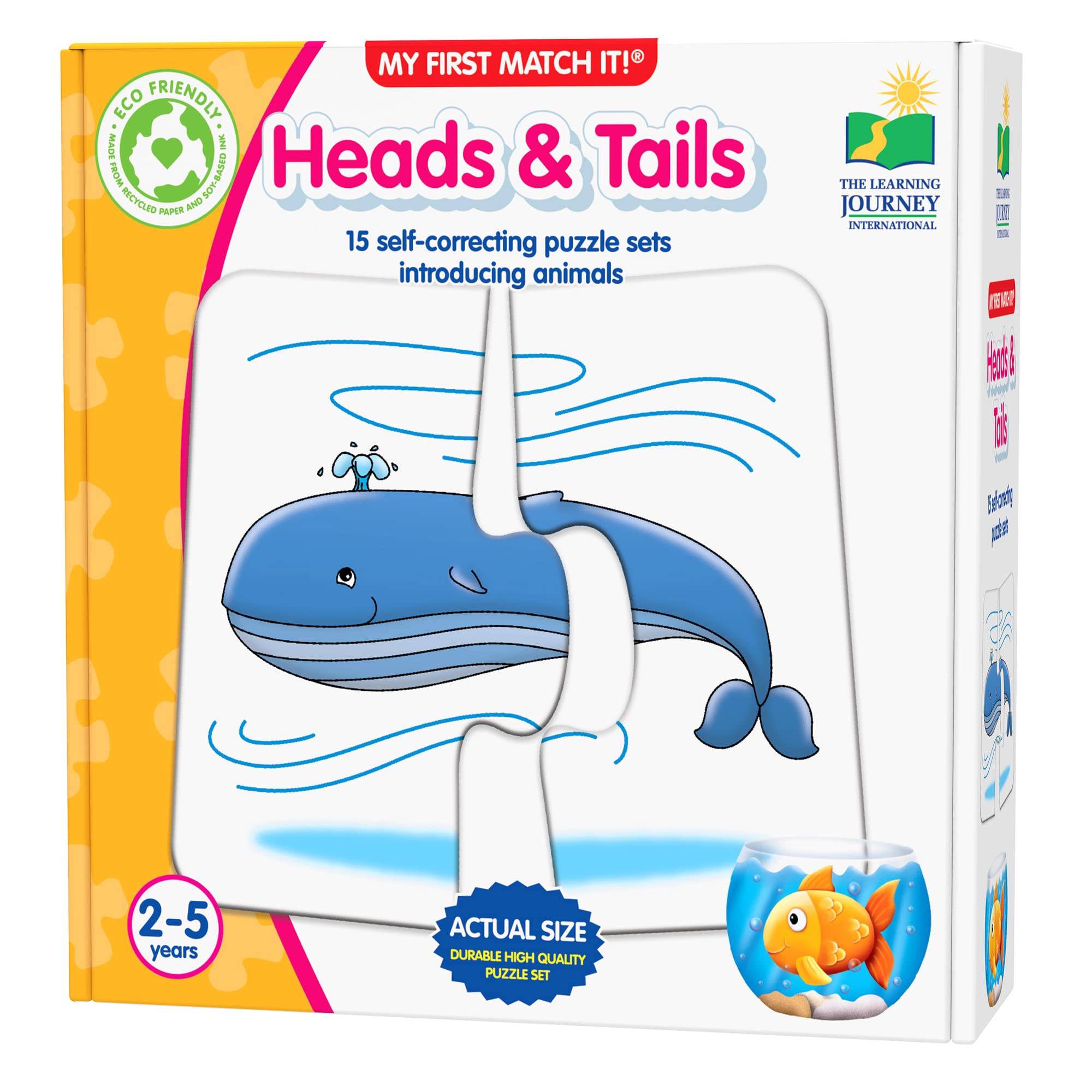 Book Cover The Learning Journey: My First Match It - Head and Tails - 15 Piece Self-Correcting Animal Matching Puzzles - Learning Toys for Toddlers 1-3 - Award Winning Toys