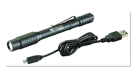 Book Cover Streamlight 66134 Stylus Pro USB Rechargeable Penlight with Holster and Black/White LED - 250 Lumens