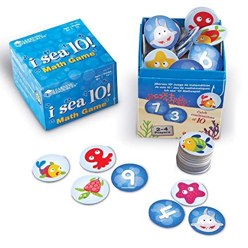 Book Cover Learning Resources I Sea 10! Game, Math Games, Addition and Subtraction, Homeschool & Classroom Math Games, Educational, Includes 100 Cards, Ages 6+