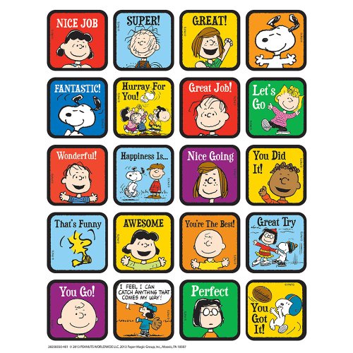 Book Cover Eureka Peanuts Motivational Theme Stickers