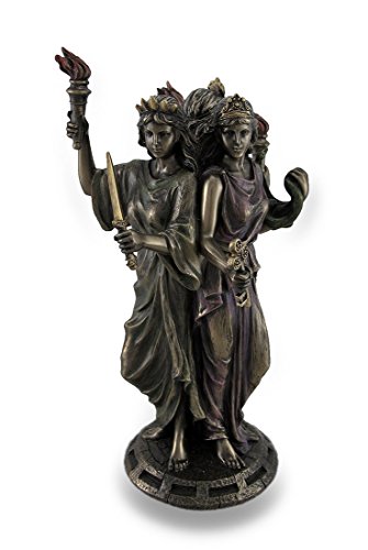 Book Cover Bronze Finish Triple Form Hecate Greek Goddess of Magic Statue