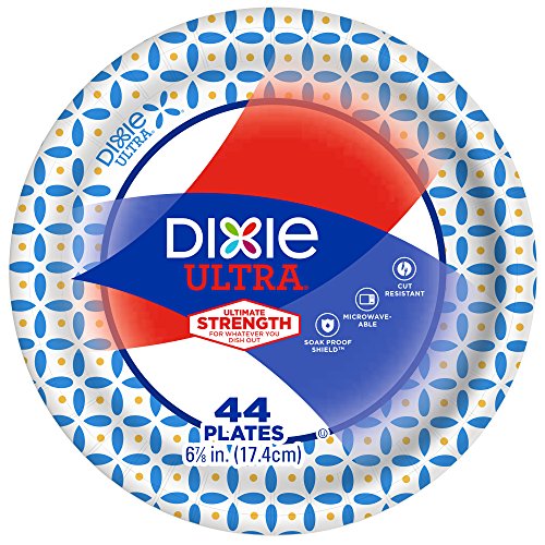 Book Cover Dixie Ultra Paper Plates, 6 7/8 Inch Plates, 176 Count (4 Packs of 44 Plates)