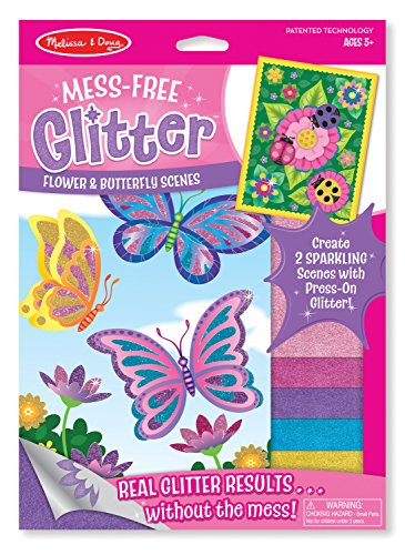 Book Cover Melissa & Doug Mess-Free Glitter Activity Kit - Flower and Butterfly Scenes