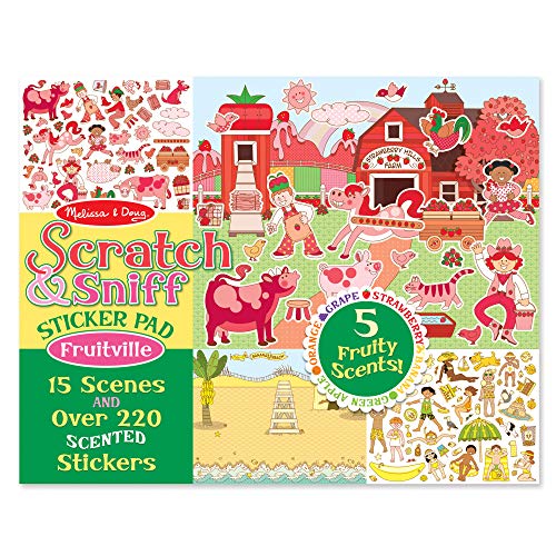 Melissa & Doug Scratch and Sniff Sticker Pad: Fruitville - 220+ Fruit-Scented Stickers