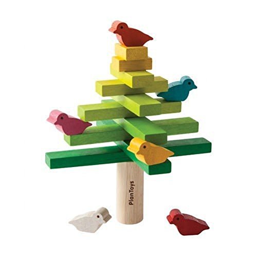 Book Cover PlanToys Wooden Balancing Tree Learning Toy (5140) | Sustainably Made from Rubberwood and Non-Toxic Paints and Dyes