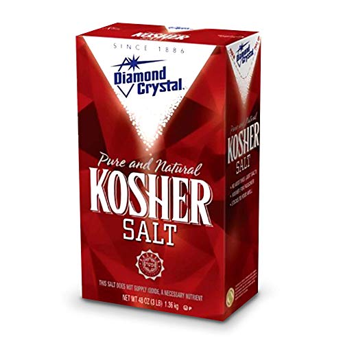 Book Cover Diamond Crystal Pure and Natural Kosher Salt, 48 oz (Pack of 3)