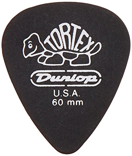 Book Cover Dunlop 488P.60 Tortex Pitch Black, .60mm, 12/Player's Pack
