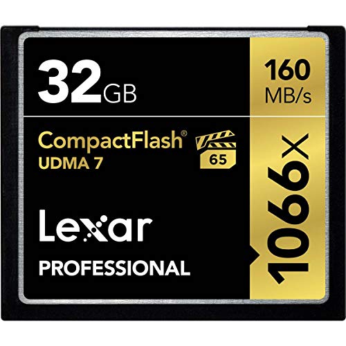 Lexar Professional 1066x 32GB VPG-65 CompactFlash card (Up to 160MB/s Read) w/Free Image Rescue 5 Software LCF32GCRBNA1066