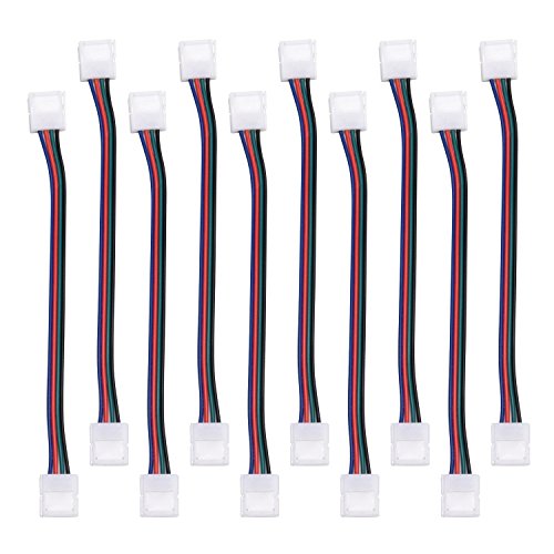 JACKYLED 2835 LED Lights Strip Connector Wire 12-Pack 2 Pin LED Conductor for 8mm Single Color 3528 LED Tape Lights Strip to Strip Jumper