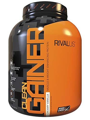 Rivalus Clean Gainer - Smooth Vanilla 5 Pound   - Delicious Lean Mass Gainer with Premium Dairy Proteins, Complex Carbohydrates, and Quality Lipids, No Banned Substances, Made in USA