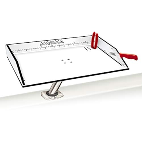 Magma Products, T10-312B Combination Bait/Filet Mate Table with Levelock Rod Holder Mount, 20 Inch x 12-3/4 Inch