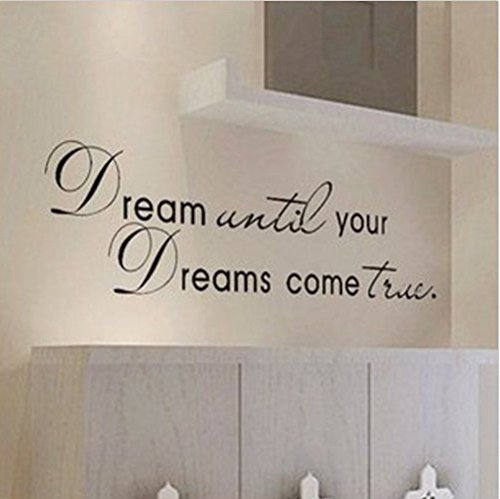 Book Cover MZY LLC (TM) Dream Until Your Dreams Come True Wall Famous PVC Wall Sticker Decal Quote Art Vinyl
