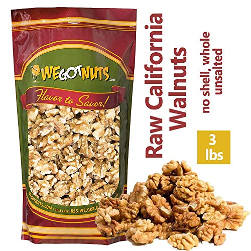 Three Pounds Of California Walnuts, 100% Natural, NO PPO, No Preservatives,Shelled,Raw - We Got Nuts
