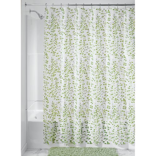 Book Cover iDesign Vine Shower Curtain, 72 x 72, Green/White