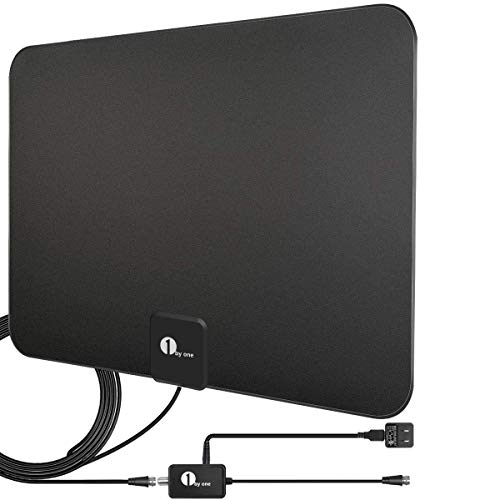 Amplified HD Digital TV Antenna - Support 4K 1080p and All Older TV's - Indoor Smart Switch Amplifier Signal Booster - Coax HDTV Cable/AC Adapter