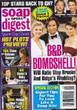 Katherine Kelly Lang, Thorsten Kaye and Heather Tom, Bold and the Beautiful, James Scott and Kate Mansi, Dominic Zamprogna, Elizabeth Hendrickson, Stephen Nichols, James Franco - February 24, 2014 Soap Opera Digest Magazine