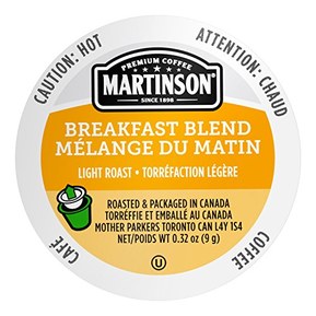 Martinson Single Serve Coffee Capsules, Breakfast Blend, Compatible with Keurig K-Cup Brewers, 24 Count