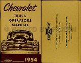 1954 CHEVROLET TRUCK & PICKUP OWNERS INSTRUCTION & OPERATING MANUAL - USERS GUIDE & PROTECTIVE ENVELOPE - FOR ALL panel, stake, suburban, Â½-ton D-54 & H-54, Â¾-ton J-54 & K-54, 1-ton M-54 & L-54, 1 Â½-ton & 2-ton