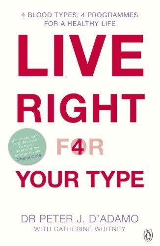 Live Right for Your Type: The Individualised Prescription for Maximizing Health, Metabolism, and Vitality in Every Stage of Your Life by D'Adamo, Peter J. (2002) Paperback