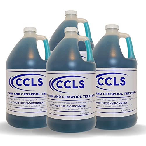Book Cover ccls Septic Tank and Cesspool Treatment Additive/Organic Enzyme Producing Bacteria/Non-Toxic/Non-Hazardous/Non-Corrosive (4-Pack)