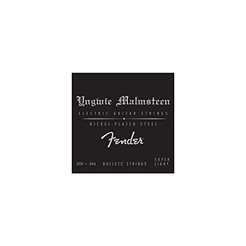 Fender Yngwie Malmsteen Signature Electric Guitar Strings, Nickel Plated Steel, Bullet End .008-.046