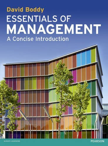 Essentials of Management: A Concise Introduction by Boddy, David (2012) Paperback