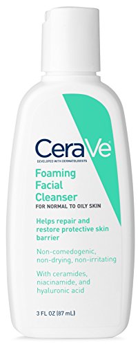 Book Cover CeraVe Foaming Facial Cleanser | 3 Fl. Oz Travel Size | Daily Face Wash for Oily Skin | Fragrance Free