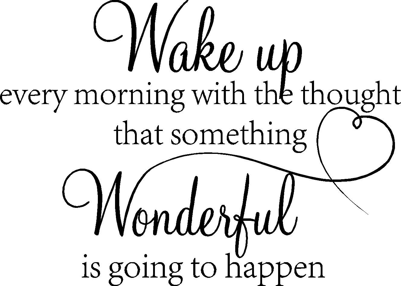 Book Cover Wake up Every Morning with The Thought That Something Wonderful is Going to Happen Vinyl Wall Decals Sayings Art Lettering