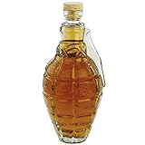 Barbuzzo Grenade Whiskey Decanter with Cork Stopper - 17 Ounce Glass Bottle - Perfect Drinking Accessory Gift - Glass Liquor Decanter for Your Favorite Drinks Such as Scotch, Bourbon, and Wine