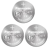 Panasonic CR2477 3V Lithium Cell Battery (Pack of 3)