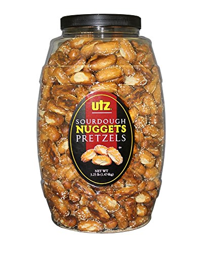 Utz Sourdough Nuggets Pretzels - 52 oz. Barrel - Bite-Size Pretzels with Classic Sourdough Flavor, Perfectly Salted with Zero Cholesterol per Serving