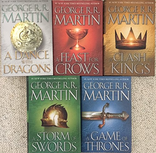 Book Cover FIVE-BOOK GEORGE MARTIN SET: THRONES, KINGS, SWORDS, CROWS, DRAGONS (Song of Ice & Fire)