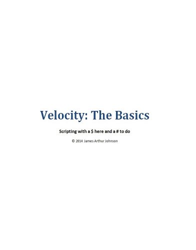Velocity: The Basics: Scripting with a $ here and a # to do