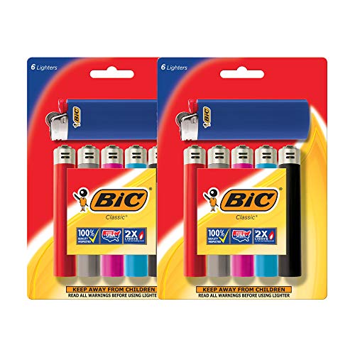 BIC Lighter Classic, Full Size 12 Pieces, Bulk Packaging