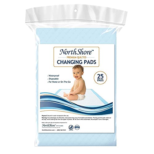 NorthShore Premium Changing Pads, Blue, 8 oz., Small Size 17 x 24, Pack/25