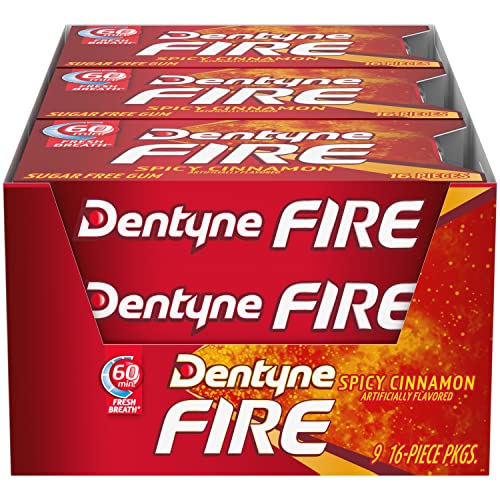 Dentyne Fire Spicy Cinnamon Sugar Free Gums 16 Pieces 39 g