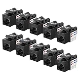 Cable Matters [UL Listed] 10-Pack 10Gbps Cat6 Keystone Jacks, RJ45 Keystone Jack, Ethernet Modular Jack in Black for Patch Panel and Wall Plate