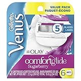 Gillette Venus ComfortGlide with Olay Sugarberry Women's Razor Blade Refills, 6 Count (Packaging may vary)