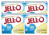 Jell-O Instant Pudding & Pie Filling Mix, Banana Cream Flavored, Sugar Free, Fat Free, Reduced Calorie, 0.9 oz (Pack of 4)