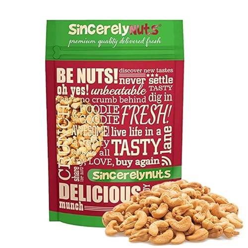Sincerely Nuts – Whole Cashews Roasted and Salted | Two Lb. Bag | Deluxe Kosher Snack Food | Healthy Source of Protein, Vitamin & Mineral Nutritional Content | Gourmet Quality Vegan Cashew Nut