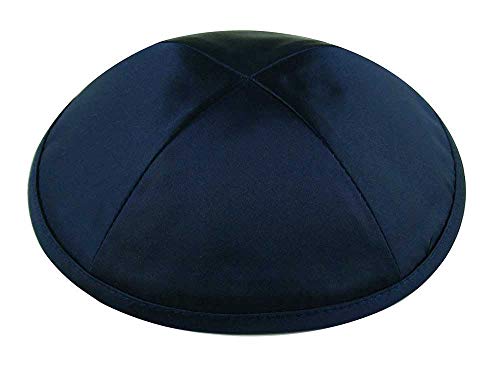 Zion Judaica Deluxe Satin Kippot Bulk Pack Navy Yamaka Single Kippah Blue Silk Yarmulke for Wedding, Bar Mitzvah Bat Mitzva Bris, Shul, Shabbat